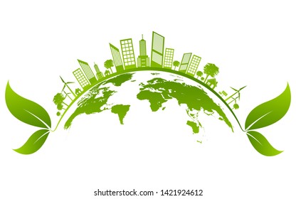 Ecology concept and Environmental ,Banner design elements for sustainable energy development, Vector illustration