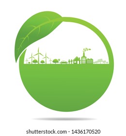 Ecology concept and Environmental ,Banner design elements for sustainable energy development, Vector illustration