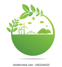 Ecology concept and Environmental ,Banner design elements for sustainable energy development, Vector illustration