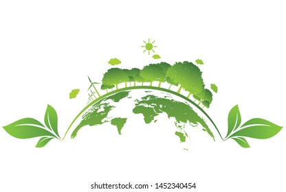 Ecology concept and Environmental ,Banner design elements for sustainable energy development, Vector illustration