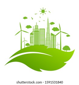 Ecology concept and Environmental ,Banner design elements for sustainable energy development, Vector illustration