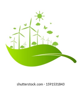 Ecology concept and Environmental ,Banner design elements for sustainable energy development, Vector illustration