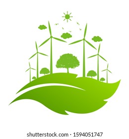 Ecology concept and Environmental ,Banner design elements for sustainable energy development, Vector illustration