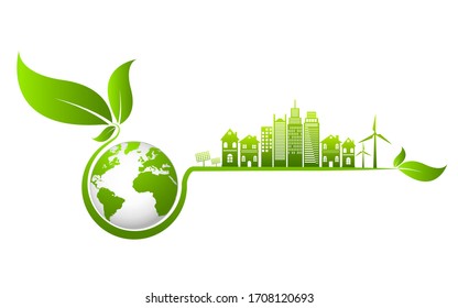 Ecology concept and Environmental ,Banner design elements for sustainable energy development, Vector illustration