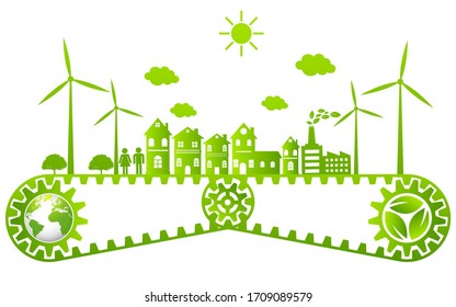 Ecology concept and Environmental ,Banner design elements for sustainable energy development, Vector illustration