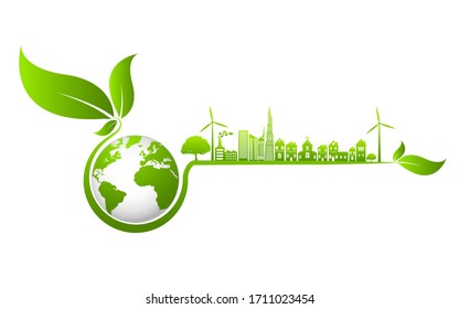 Ecology concept and Environmental ,Banner design elements for sustainable energy development, Vector illustration