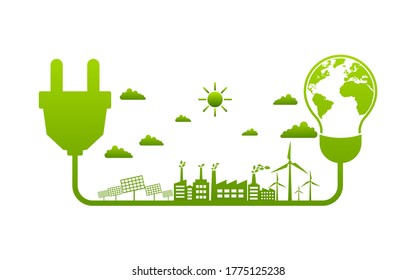 Ecology concept and Environmental ,Banner design elements for sustainable energy development, Vector illustration