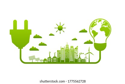 Ecology concept and Environmental ,Banner design elements for sustainable energy development, Vector illustration