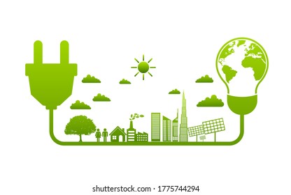 Ecology concept and Environmental ,Banner design elements for sustainable energy development, Vector illustration