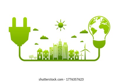 Ecology concept and Environmental ,Banner design elements for sustainable energy development, Vector illustration