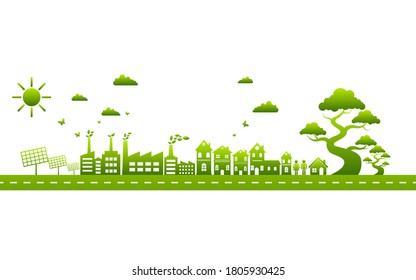 Ecology concept and Environmental ,Banner design elements for sustainable energy development, Vector illustration