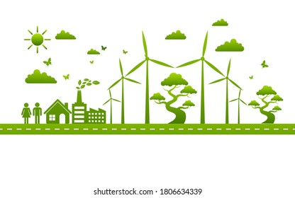 Ecology concept and Environmental ,Banner design elements for sustainable energy development, Vector illustration