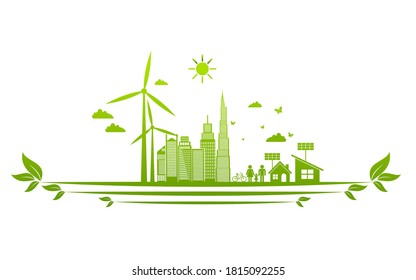 Ecology concept and Environmental ,Banner design elements for sustainable energy development, Vector illustration