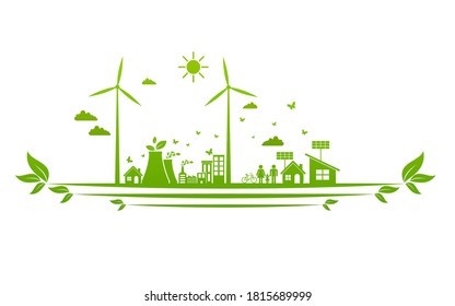 Ecology concept and Environmental ,Banner design elements for sustainable energy development, Vector illustration