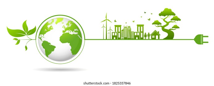 Ecology Concept Environmental Banner Design Elements Stock Vector Royalty Free 1824357473 3974