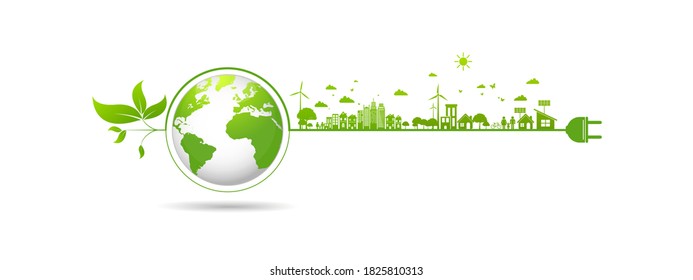 Ecology concept and Environmental ,Banner design elements for sustainable energy development, Vector illustration