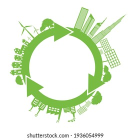 Ecology concept and Environmental ,Banner design elements for sustainable energy development, Vector illustration