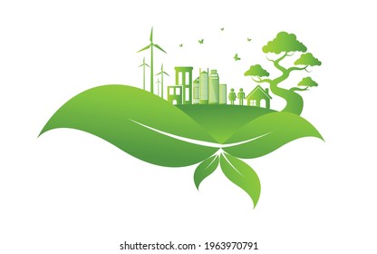 Ecology concept and Environmental ,Banner design elements for sustainable energy development, Vector illustration
