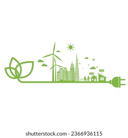 Ecology concept and Environmental ,Banner design elements for sustainable energy development, Vector illustration