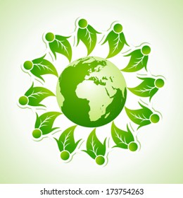 Ecology concept with globe stock vector