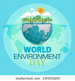 Ecology concept with green city. World environment concept.