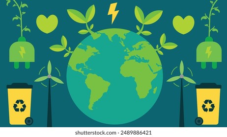 Ecology concept. green energy. renewable energy. save our planet.  sustainable development concept. eco-friendly concept. sustainable energy development. 