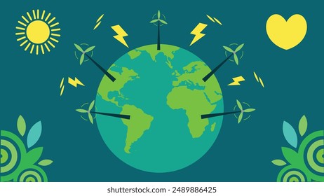 Ecology concept. green energy. renewable energy. save our planet.  sustainable development concept. eco-friendly concept. sustainable energy development. 