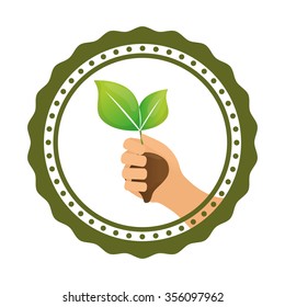 Ecology concept with green icons design, vector illustration 10 eps graphic.