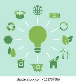 Ecology concept idea in flat style, stock vector