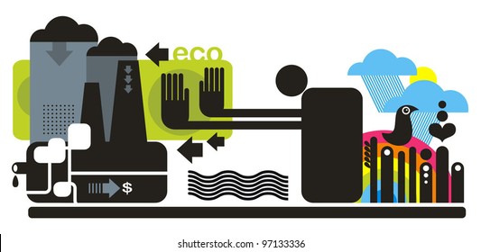 Ecology concept illustration. Abstract picture for saving nature.