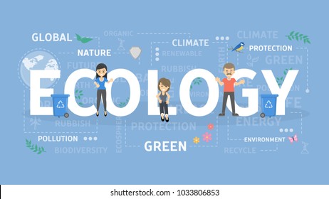 Ecology concept illustration. Idea of green, recycling and environment.