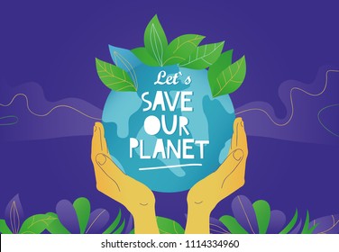 Ecology Concept Illustration Save Our Planet Stock Vector (Royalty Free ...