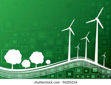 ecology concept industry and nature background - vector illustration
