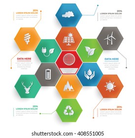 Ecology concept info graphic design,vector