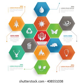 Ecology concept info graphic design,vector
