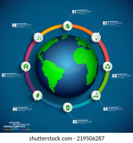 Ecology concept infographic vector design template