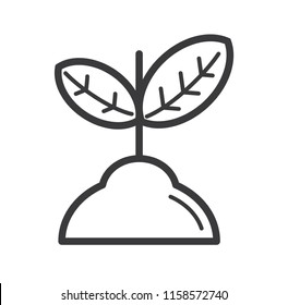 ecology concept with leaf line art icon vector template