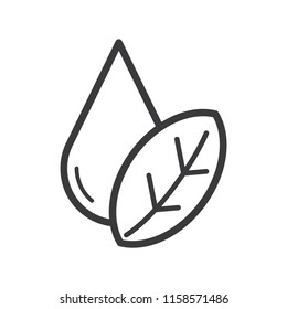 ecology concept with leaf and water line art icon vector template