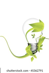 concepto de ecología con bombilla