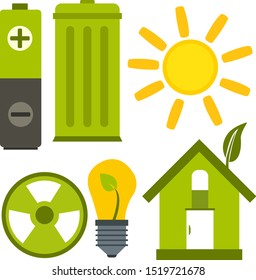 
ecology concept material vector icon flat
