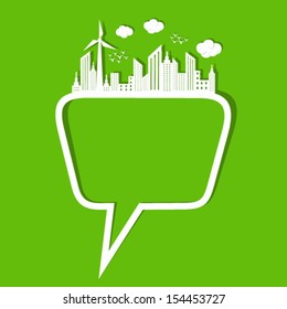 ecology concept with message bubble -vector illustration