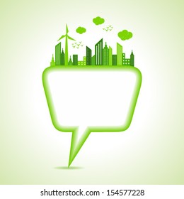 Ecology concept with message bubble vector illustration