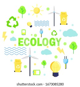 Concepto ecológico con diseño plano natural