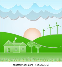 Ecology concept with nature, save energy