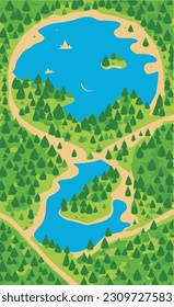 Ecology concept.  planet ecology. Protect nature and ecology banner. Earth day trees plants garden parkenvironment day. Vector illustration. postcard trendy river trees forest