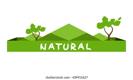 Ecology concept with polygon tree background. Vector Illustration.