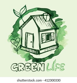 Ecology concept poster. Eco friendly. Vector illustration.