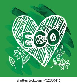 Ecology concept poster. Eco friendly. Vector illustration.