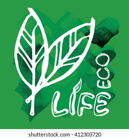 Ecology concept poster. Eco friendly. Vector illustration.