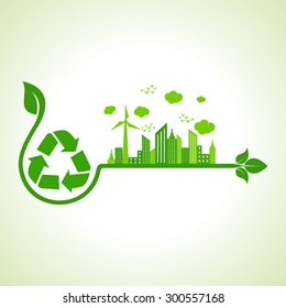 Ecology concept with recycle icon  - vector illustration
